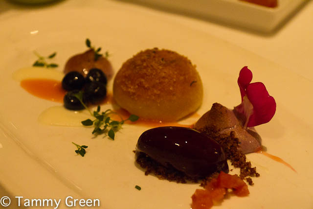 Thyme-Glazed Brioche with Georgia Blueberry Compote & Lavender-Blueberry Sherbet