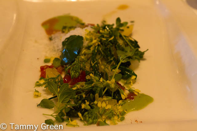 Poached French White Asparagus with Broccolini, Manchego Cheese & Fire-Roasted Red Peppers
