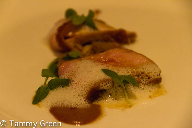 Muscovy Duck with Smoked Coconut, Spring Onion & Venezuelan Chocolate