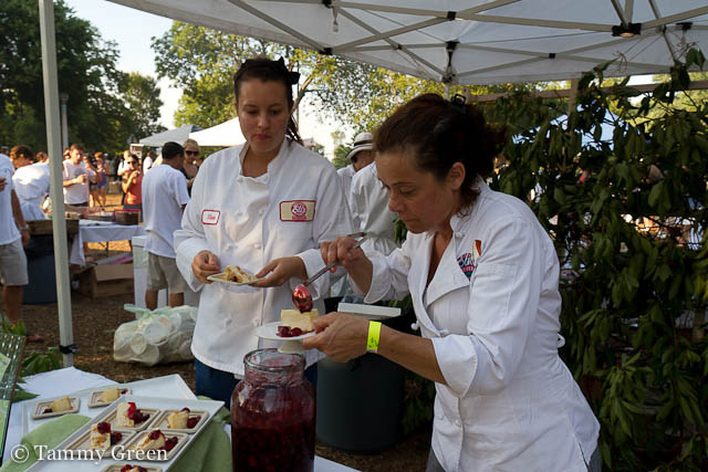 Plating at Eli's Cheesecake