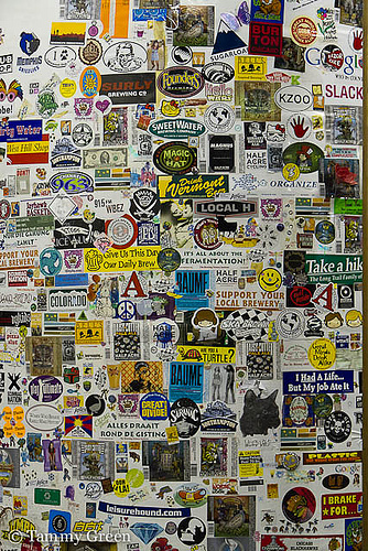 Stickers donated by beer tourists