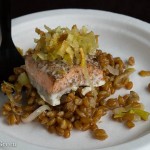 Hearty Boys, Farro, Leek, Oyster Mushroom Salad with Dry Rubbed